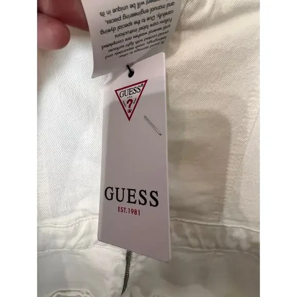 Guess Vanna Sleeveless Skinny Leg Denim Jumpsuit White Womens Size M x 29 NWT - Picture 7 of 15